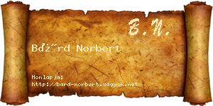 Bárd Norbert névjegykártya