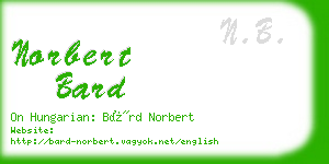 norbert bard business card